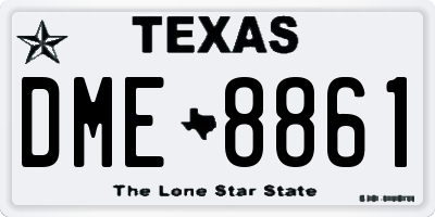TX license plate DME8861