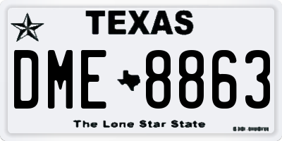 TX license plate DME8863