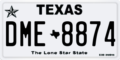 TX license plate DME8874