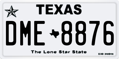 TX license plate DME8876