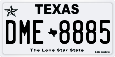 TX license plate DME8885