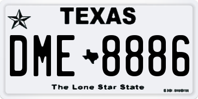 TX license plate DME8886