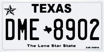 TX license plate DME8902