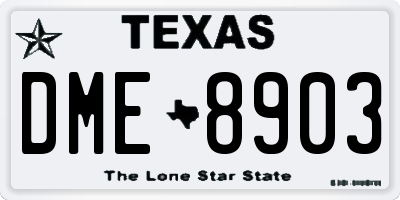TX license plate DME8903