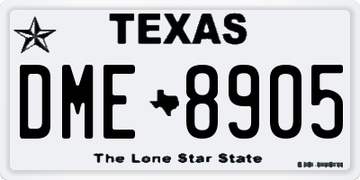 TX license plate DME8905