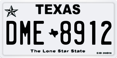 TX license plate DME8912