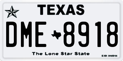 TX license plate DME8918