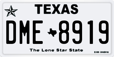 TX license plate DME8919