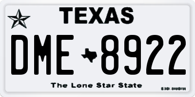 TX license plate DME8922
