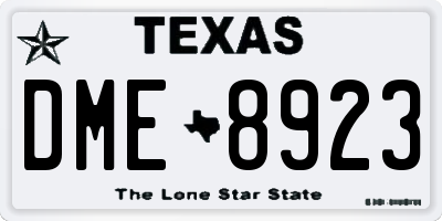TX license plate DME8923