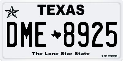 TX license plate DME8925