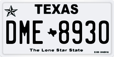 TX license plate DME8930