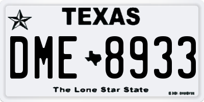 TX license plate DME8933