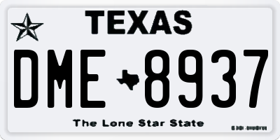 TX license plate DME8937