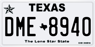 TX license plate DME8940