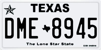 TX license plate DME8945