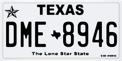 TX license plate DME8946