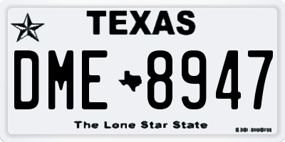 TX license plate DME8947
