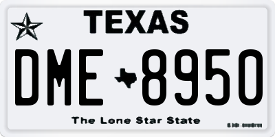 TX license plate DME8950
