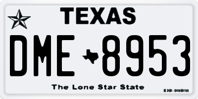TX license plate DME8953