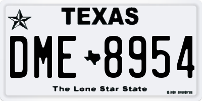 TX license plate DME8954