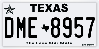 TX license plate DME8957