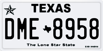 TX license plate DME8958