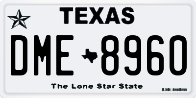 TX license plate DME8960