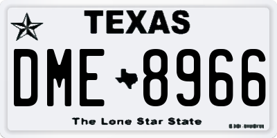 TX license plate DME8966