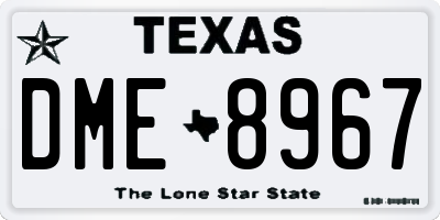 TX license plate DME8967