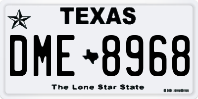 TX license plate DME8968