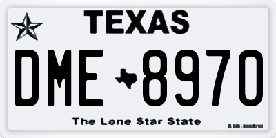 TX license plate DME8970