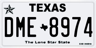 TX license plate DME8974