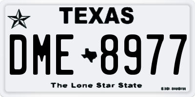 TX license plate DME8977