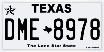 TX license plate DME8978