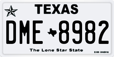 TX license plate DME8982