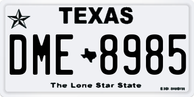 TX license plate DME8985