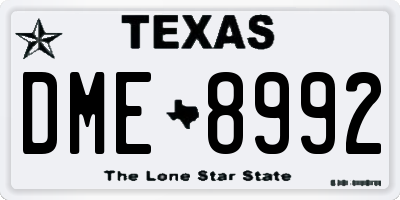 TX license plate DME8992