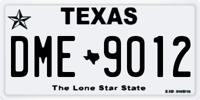 TX license plate DME9012