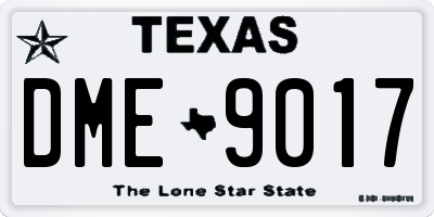 TX license plate DME9017