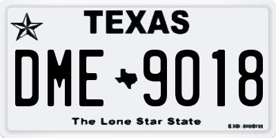 TX license plate DME9018