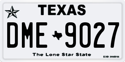 TX license plate DME9027