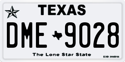 TX license plate DME9028