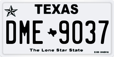 TX license plate DME9037