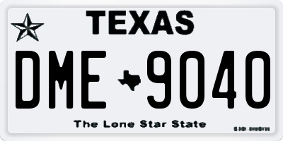 TX license plate DME9040
