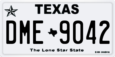 TX license plate DME9042