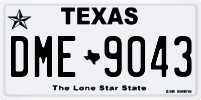 TX license plate DME9043