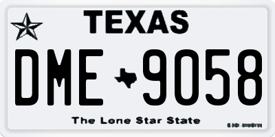 TX license plate DME9058