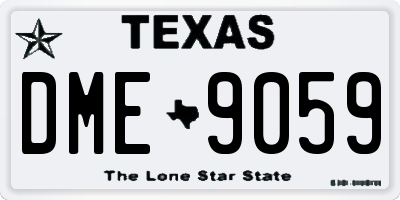TX license plate DME9059