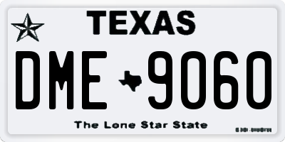 TX license plate DME9060